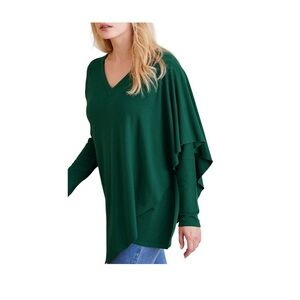 NWT Soft Surroundings Madeline Tunic Emerald Green Sweater Size Large